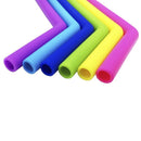 2 PCS Food Grade Silicone Straws Cartoon Colorful Drink Tools with 1 Brush, Slim Bend Pipe, Length: 25cm, Outer Diameter: 7.8mm, Inner Diameter: 5mm, Random Color Delivery