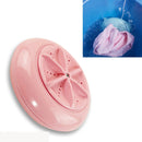 Macaroon Portable Mini Turbine Washing Machine Ultrasonic Washer(Pink)