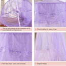 Household Circular Suspended Ceiling Mosquito Net Princess Tents(Light Purple)