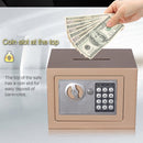 17E Home Mini Electronic Security Lock Box Wall Cabinet Safety Box with Coin-operated Function(Champagne Gold)