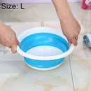Home Portable Environmental Silicone Travel Folding Wash Basin, Size: L