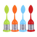 4 PCS Food Grade Leaf Silicone Make Tea Bag Stainless Steel Tea Strainers, Random Color Delivery