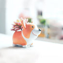 Small Short Leg Kirk Dog Cartoon Multi-meat Plant Pots Office Home Green Plant Ornaments Puppy Flower Pot Glazed Little Small Mini Modern Plant Box Standing Position