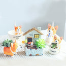 Small Short Leg Kirk Dog Cartoon Multi-meat Plant Pots Office Home Green Plant Ornaments Puppy Flower Pot Glazed Little Small Mini Modern Plant Box Standing Position