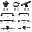 5 PCS 6037-169 Simple Cabinet Door Handle Drawer Wardrobe Zinc Alloy Handle (Black)
