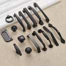 5 PCS 6037-169 Simple Cabinet Door Handle Drawer Wardrobe Zinc Alloy Handle (Black)