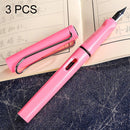 3 PCS School Office Extra Fine Titanium Alloy Nib Transparent Piston Fountain Pen(Black), Random Delivery(0.5mm/0.38mm Nib)