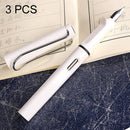 3 PCS School Office Extra Fine Titanium Alloy Nib Transparent Piston Fountain Pen(Black), Random Delivery(0.5mm/0.38mm Nib)