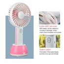 OCUBE D401 4W USB Charging Portable Handheld Electric Fan, with 3 Speed Control & LED Light Base (Pink)