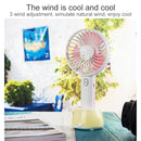 OCUBE D401 4W USB Charging Portable Handheld Electric Fan, with 3 Speed Control & LED Light Base (Pink)