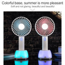 OCUBE D401 4W USB Charging Portable Handheld Electric Fan, with 3 Speed Control & LED Light Base (Blue)