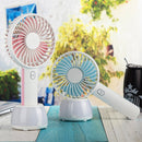OCUBE D401 4W USB Charging Portable Handheld Electric Fan, with 3 Speed Control & LED Light Base (Blue)