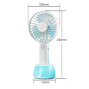 OCUBE D401 4W USB Charging Portable Handheld Electric Fan, with 3 Speed Control & LED Light Base (Blue)