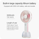 OCUBE D401 4W USB Charging Portable Handheld Electric Fan, with 3 Speed Control & LED Light Base (Blue)