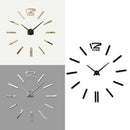 39 inch Bedroom Home Office Decoration Modern Frameless Large DIY 3D Mirror Wall Sticker Mute Clock(Black)