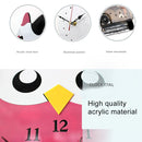11*10 inch Children Bedroom Room Decor Battery Operated Owl Shaped Mute Non Ticking Round Wall Quartz Clock