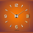 Bedroom Home Decoration Watch Frameless 3D Mirror Large DIY Wall Sticker Mute Clock, Size: 100*100cm(Silver)