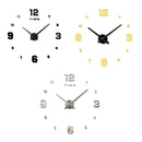 Bedroom Home Decoration Mirrored Number Frameless Large 3D DIY Wall Sticker Mute Clock, Size: 100*100cm(Silver)