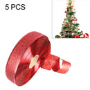 5 PCS 2m Christmas Party Decoration Glitter Powder Christmas Tree Decoration Ribbon(Red)