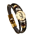 2 PCS Couple Lovers Jewelry Leather Braided Constellation Detail Hand Chain Bracelet, Size: 21*1.2cm