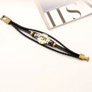 2 PCS Couple Lovers Jewelry Leather Braided Constellation Detail Hand Chain Bracelet, Size: 21*1.2cm