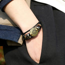 2 PCS Couple Lovers Jewelry Leather Braided Constellation Detail Hand Chain Bracelet, Size: 21*1.2cm