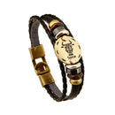 2 PCS Couple Lovers Jewelry Leather Braided Constellation Detail Hand Chain Bracelet, Size: 21*1.2cm