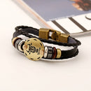 2 PCS Couple Lovers Jewelry Leather Braided Constellation Detail Hand Chain Bracelet, Size: 21*1.2cm