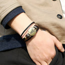 2 PCS Couple Lovers Jewelry Leather Braided Constellation Detail Hand Chain Bracelet, Size: 21*1.2cm