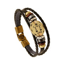 2 PCS Couple Lovers Jewelry Leather Braided Constellation Detail Hand Chain Bracelet, Size: 21*1.2cm