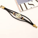 2 PCS Couple Lovers Jewelry Leather Braided Constellation Detail Hand Chain Bracelet, Size: 21*1.2cm