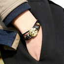 2 PCS Couple Lovers Jewelry Leather Braided Constellation Detail Hand Chain Bracelet, Size: 21*1.2cm