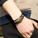 2 PCS Couple Lovers Jewelry Leather Braided Constellation Detail Hand Chain Bracelet, Size: 21*1.2cm