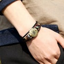 2 PCS Couple Lovers Jewelry Leather Braided Constellation Detail Hand Chain Bracelet, Size: 21*1.2cm