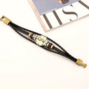 2 PCS Couple Lovers Jewelry Leather Braided Constellation Detail Hand Chain Bracelet, Size: 21*1.2cm