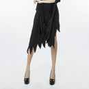 Black Irregular Long Skirt Exit Halloween Costume Cosplay Show Witchcraft Dress, M, Chest: 88cm, Waistline: 72cm, Skirt Length: 108cm