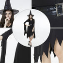 Black Irregular Long Skirt Exit Halloween Costume Cosplay Show Witchcraft Dress, M, Chest: 88cm, Waistline: 72cm, Skirt Length: 108cm