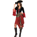 Cruel Seas Captain Buccaneer Pirate Cosplay Costume Women Sexy Halloween Fancy Dress Clothing, Chest: about 90cm, Waistline: about 76cm