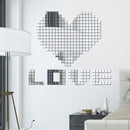 100 PCS Square Crystal Mosaic Mirror Acrylic Stereo Wall Stickers Creative Background Home Living Room Wall Sticker,Size:2*2cm(Silver)