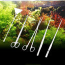 5 PCS Stainless Steel Scissors, Tweezers, Clip and Flattening Tools, Tree Plant Grass Aquarium Fish Tank Landscape Trim Tools, Size: S