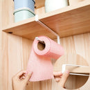 2 PCS Stainless Metal Kitchen Toilet Paper Towel Rack Paper Towel Roll hHolder Cabinet Hanging Shelf Preservative Film Storage Rack,Size:19*10.8*1.2cm