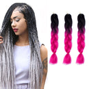 Fashion Color Gradient Individual Braid Wigs Chemical Fiber Big Braids, Length: 60cm(01Black+Rose Red)