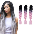 Fashion Color Gradient Individual Braid Wigs Chemical Fiber Big Braids, Length: 60cm(02Black+Pink)