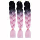 Fashion Color Gradient Individual Braid Wigs Chemical Fiber Big Braids, Length: 60cm(02Black+Pink)