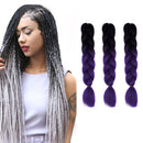 Fashion Color Gradient Individual Braid Wigs Chemical Fiber Big Braids, Length: 60cm(06Black+Purple)