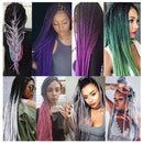 Fashion Color Gradient Individual Braid Wigs Chemical Fiber Big Braids, Length: 60cm(08Black+Wine Red)