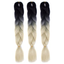 Fashion Color Gradient Individual Braid Wigs Chemical Fiber Big Braids, Length: 60cm(16Black+Beige)