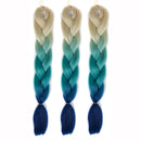Fashion Color Gradient Individual Braid Wigs Chemical Fiber Big Braids, Length: 60cm(26Beige Lake Blue Sapphire)
