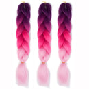Fashion Color Gradient Individual Braid Wigs Chemical Fiber Big Braids, Length: 60cm(27Purple+Peach Red+Pink)