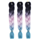 Fashion Color Gradient Individual Braid Wigs Chemical Fiber Big Braids, Length: 60cm(28Black+Pink+Lake Blue)